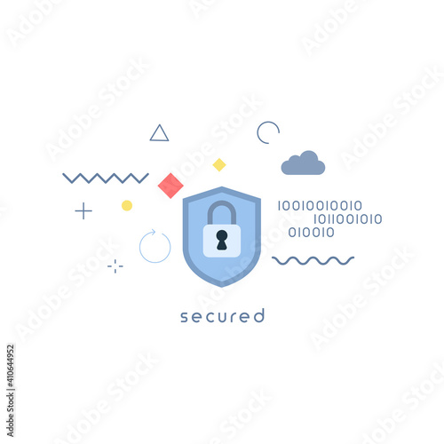 secured concepts.secured modern vector illustration