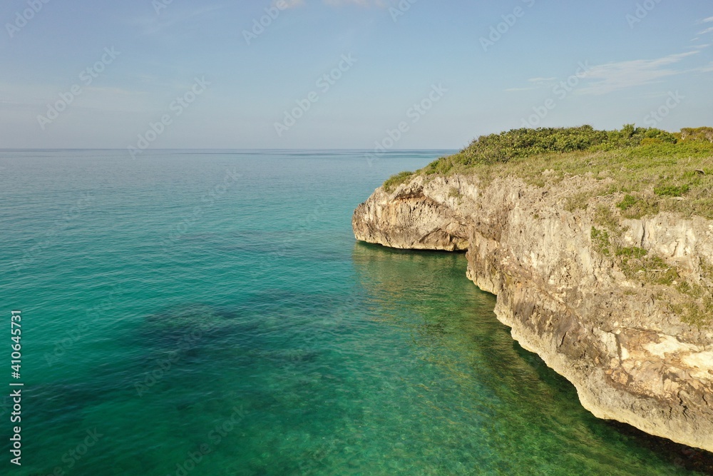 Cliff Over Water in the Bahamas