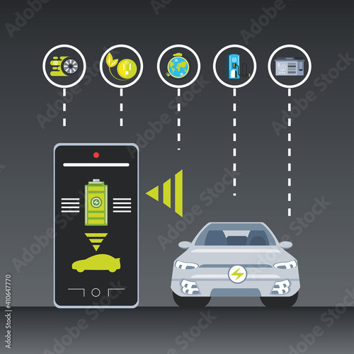 electric car and smartphone control app service