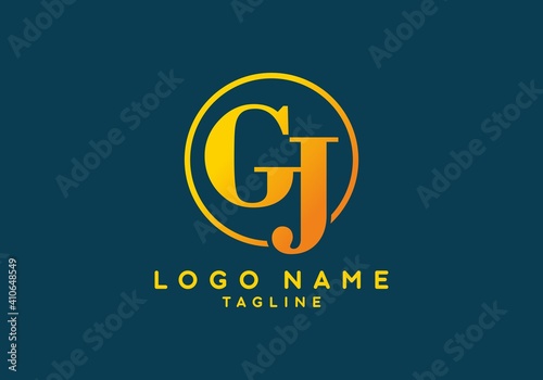 Gold GJ initial letter in circle logo