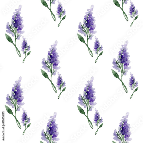 Seamless pattern with watercolour lilac for wedding invitation and for packing