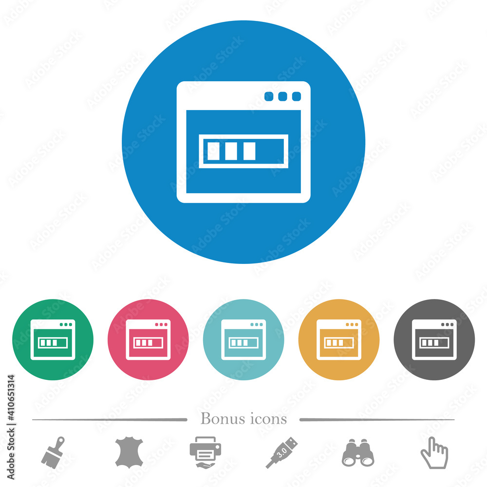 Application installing flat round icons Application installing flat round icons