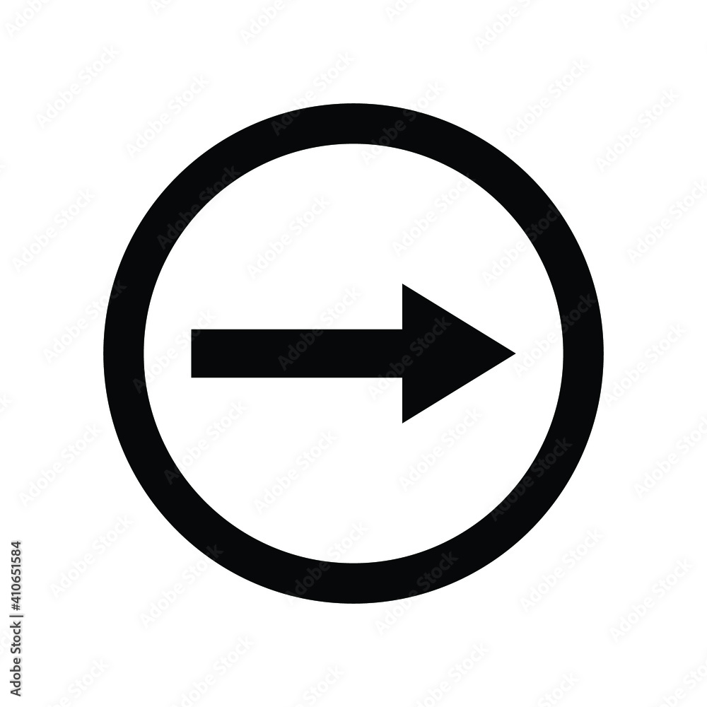Road sign black to right vector icon Road sign black to right vector icon