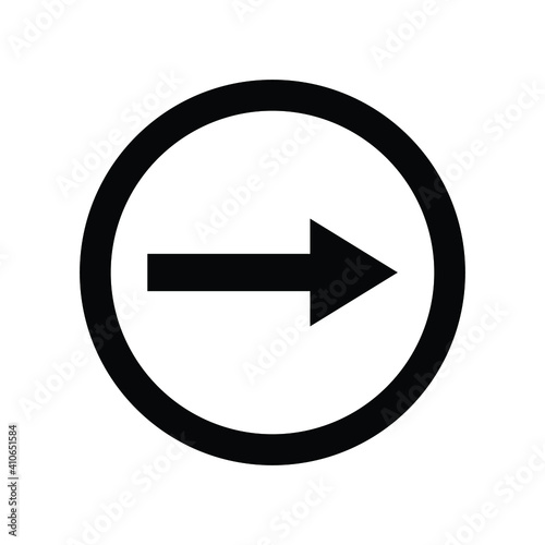 Road sign black to right vector icon