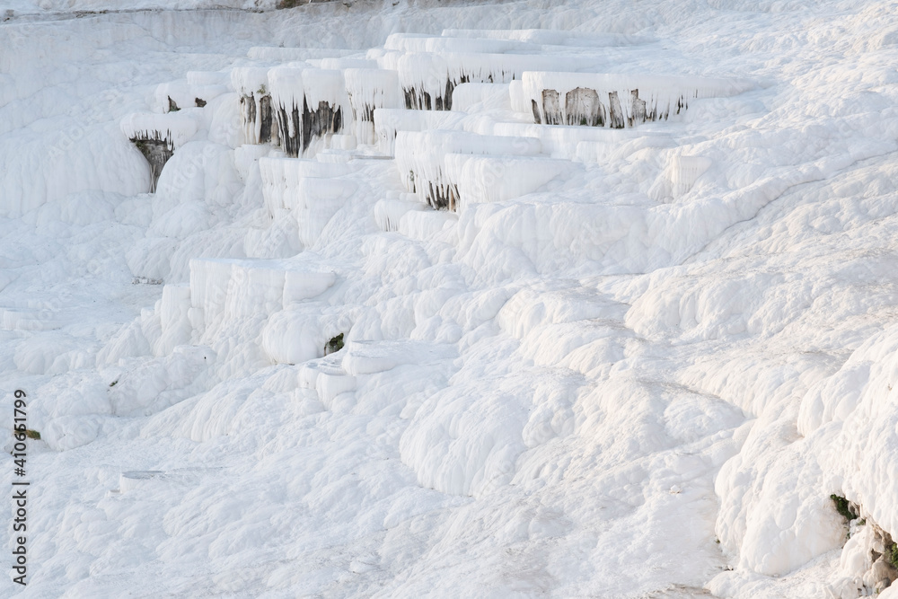Natural travertine pools in Pamukkale. Pamukkale, Turkey