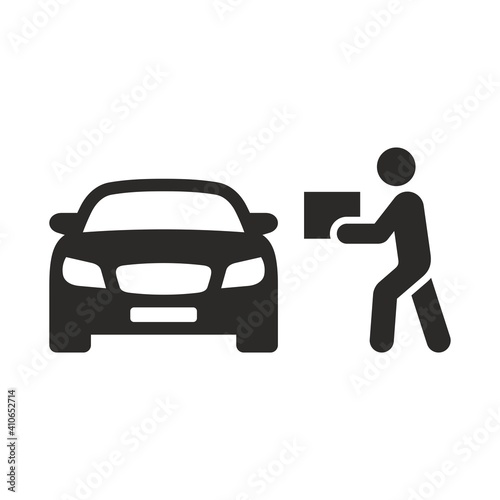 Curbside pickup icon. Order pickup. Vector icon isolated on white background.