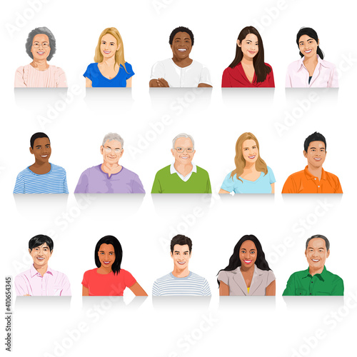 Illustration of diverse people vector design illustration