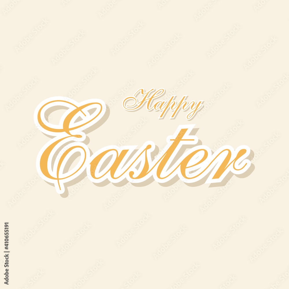 Happy easter typography text, vector art illustration.