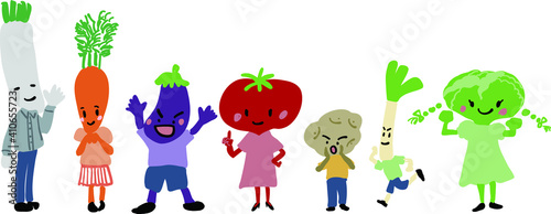 野菜の擬人化イラスト