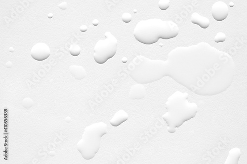 Water drops on white background, macro