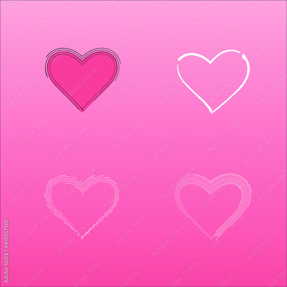 set of pink hearts