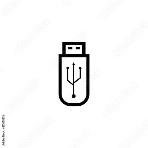 Usb drive icon in flat style. Flash disk vector illustration on white isolated background. Digital memory business concept.