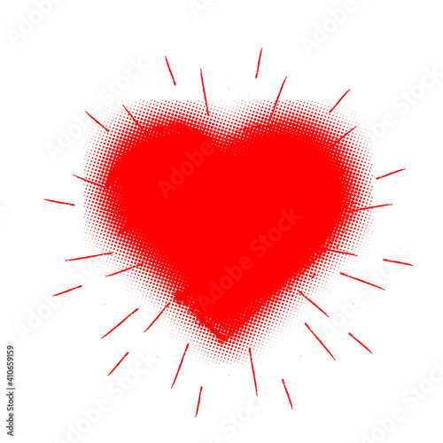Heart Shapes and burst for your design.  Valentine's Day signs. Vector illustration.