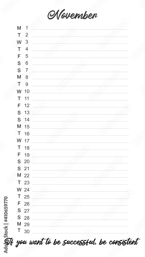To do list, calender for November 2021. To do list, calender for November 2021.