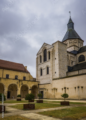 Notre Dame church in La Charité sur Loire (Burgundy, France) from the cloister, a cluniac priory listed as UNESCO world heritage site