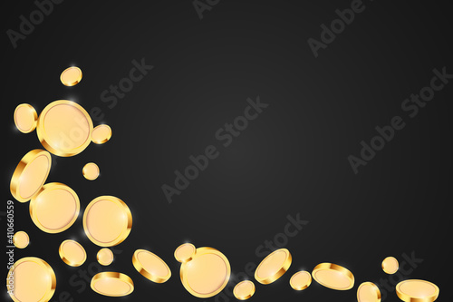 realistic coins abstract  background vector illustration 