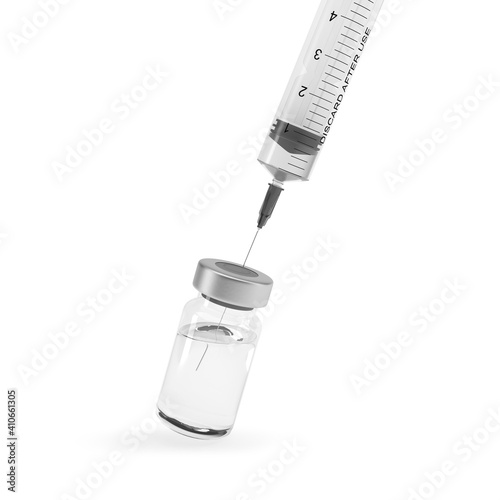 Vaccination against the new Coronavirus. A syringe being drawn up with vaccination. Medical concept.
