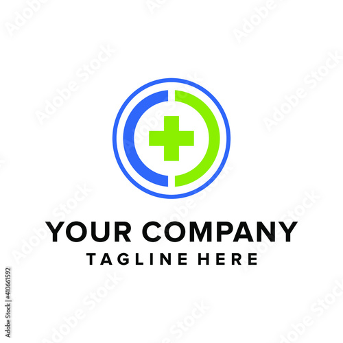 Medical logo design, Letter CC health care logo