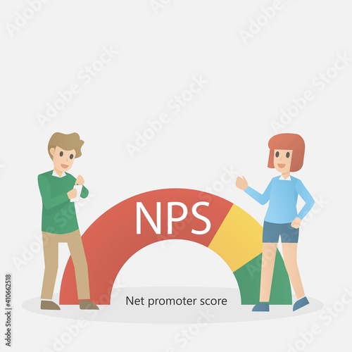 net promoter score,NPS,marketing business concept,Customers are rating their satisfaction with your product or service,Vector illustration.