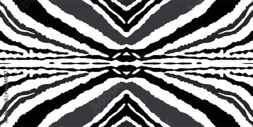 Seamless tiled zebra skin pattern. Abstract animal stripes print.