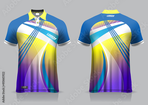 jersey badminton polo shirt design, for uniform team front and back