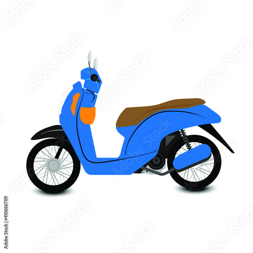 blue motorcycle speed delivery box vector illustration