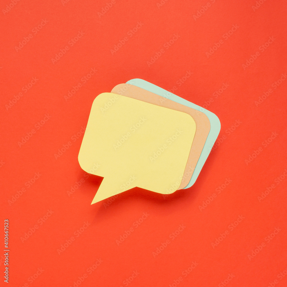 Multicolor speech bubbles on red background. Multicolor speech bubbles on red background.