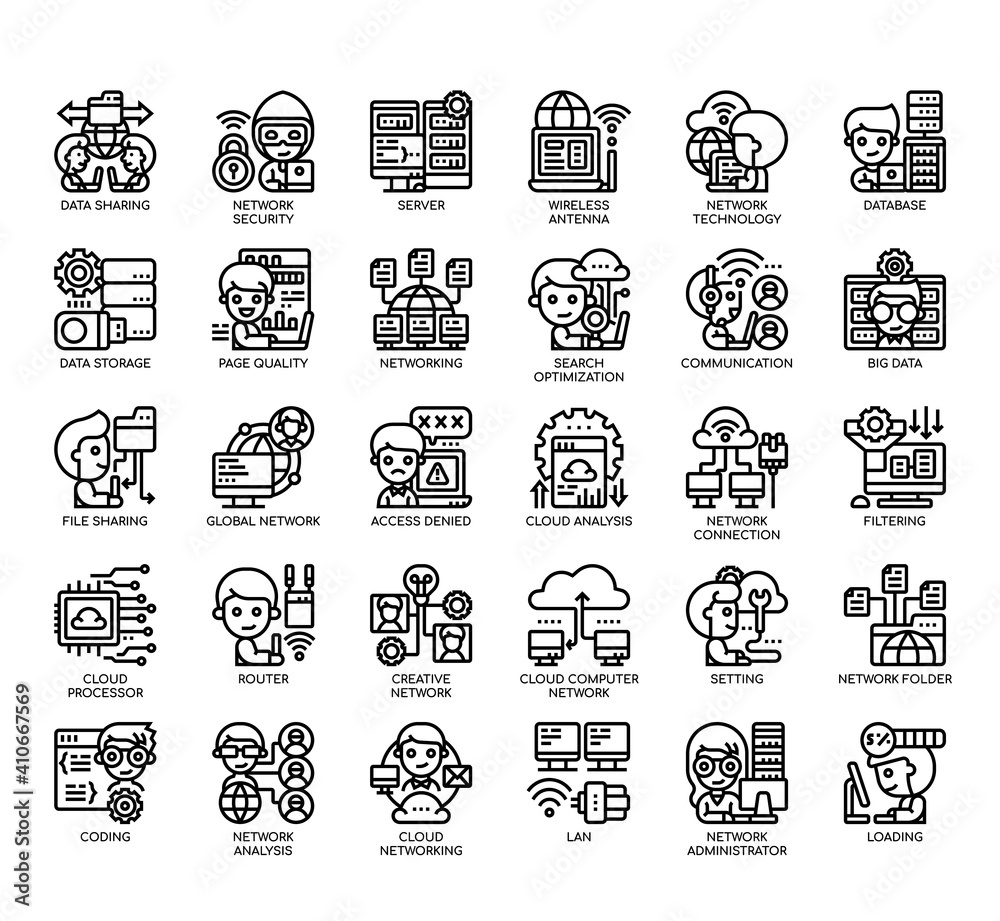 Set of Network Analysis thin line and pixel perfect icons for any web and app project. Set of Network Analysis thin line and pixel perfect icons for any web and app project.