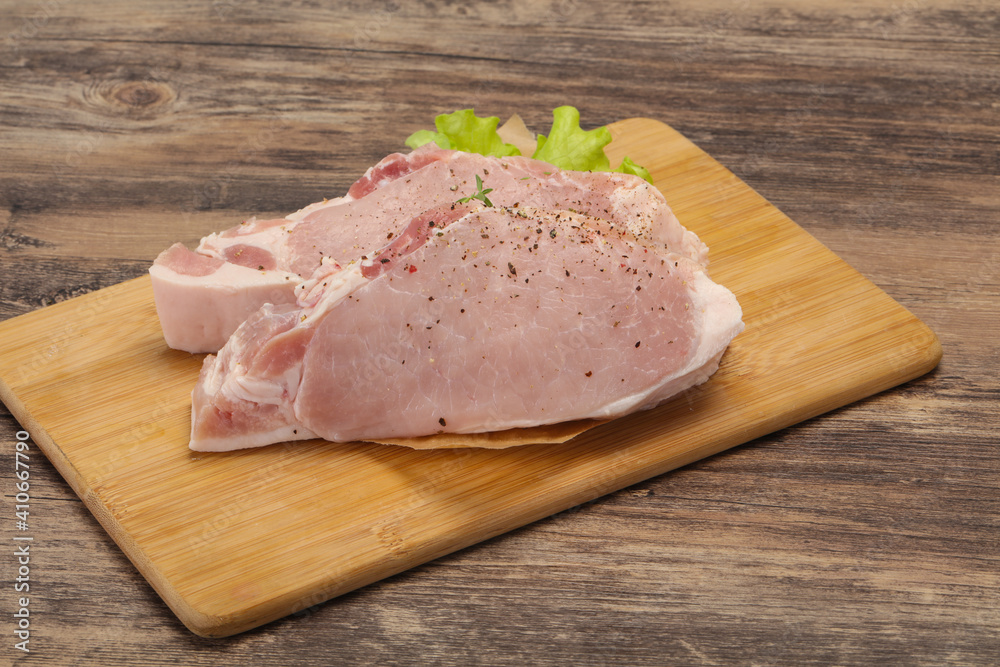 Raw pork meat steak for grill Raw pork meat steak for grill