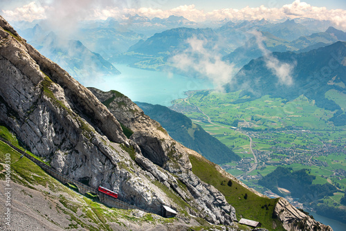 Obraz na plátně Views from mount Pilatus in Switzerland