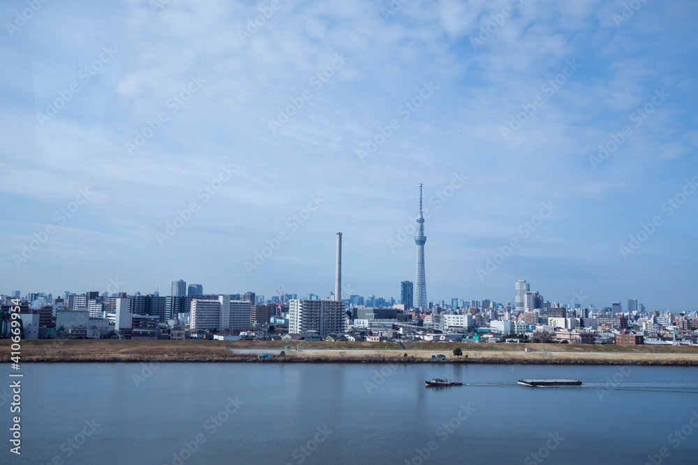 Tokyo cityscape, Tokyo skytree and river