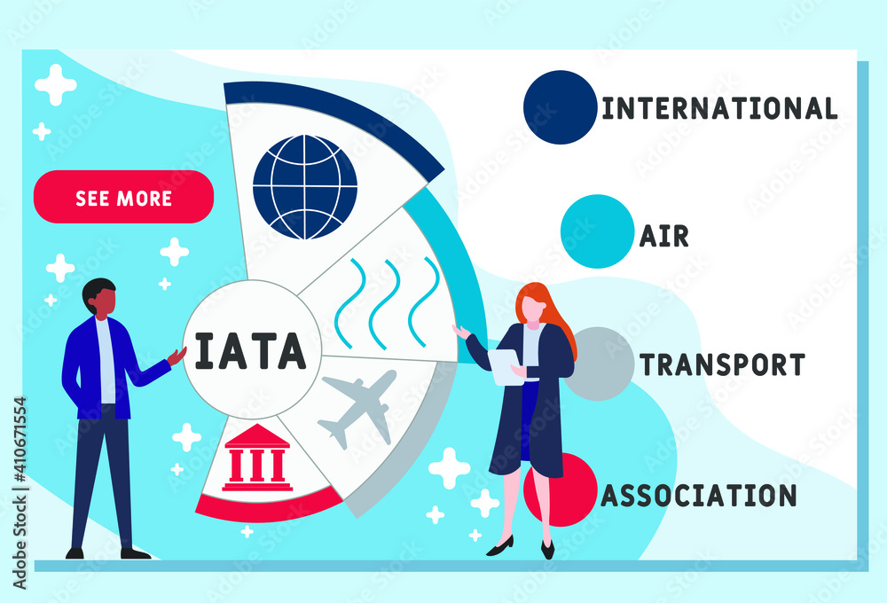 Vector website design template . IATA - International Air Transport Association acronym. business concept background. illustration for website banner, marketing materials, business presentation Vector website design template . IATA - International Air Transport Association acronym. business concept background. illustration for website banner, marketing materials, business presentation