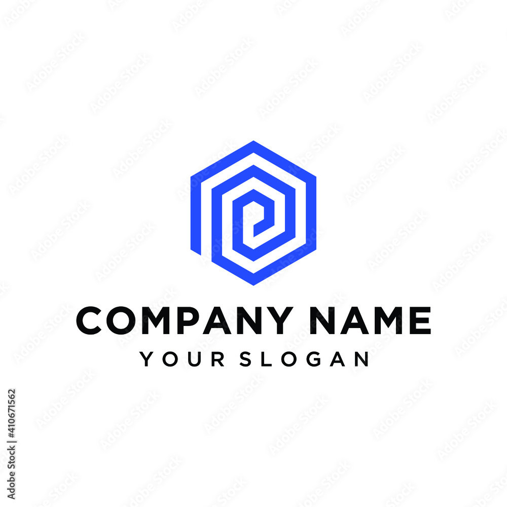 Abstract hexagon letter P logo Abstract hexagon letter P logo