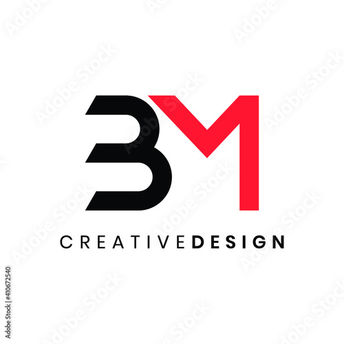 Modern letter BM logo design