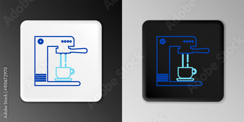 Free Download Line Coffee machine and coffee cup icon isolated on grey background. Colorful outline concept. Vector. - GFXLoad