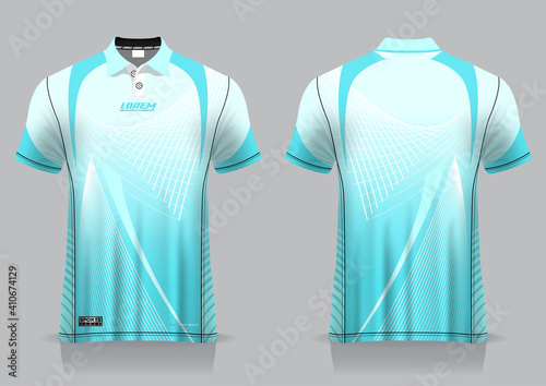 jersey badminton polo shirt design, for uniform team front and back
