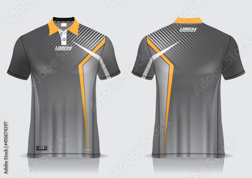 jersey badminton polo shirt design, for uniform team front and back