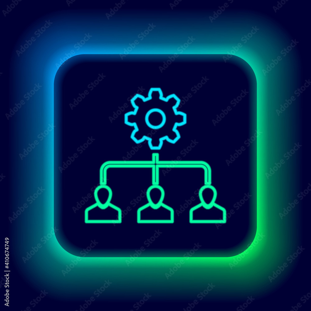 Glowing neon line Lead management icon isolated on black background. Colorful outline concept. Vector. Glowing neon line Lead management icon isolated on black background. Colorful outline concept. Vector.