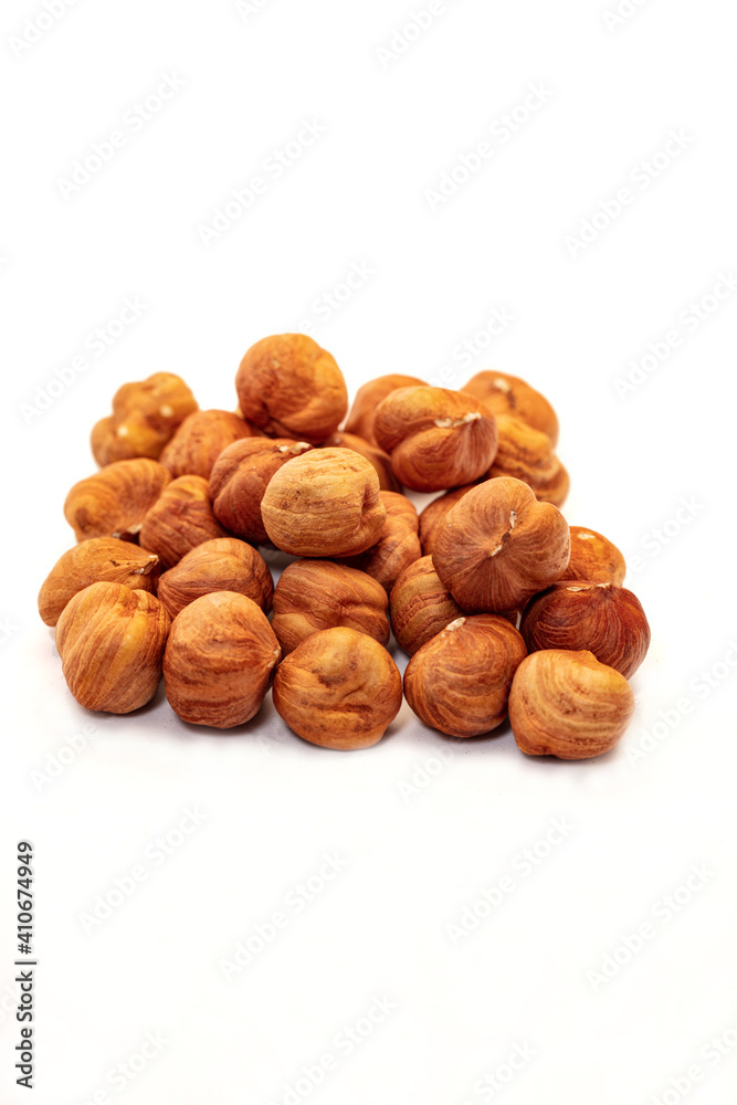 Hazelnuts isolated on the white background Hazelnuts isolated on the white background