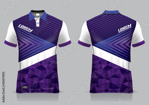 jersey badminton polo shirt design, for uniform team front and back