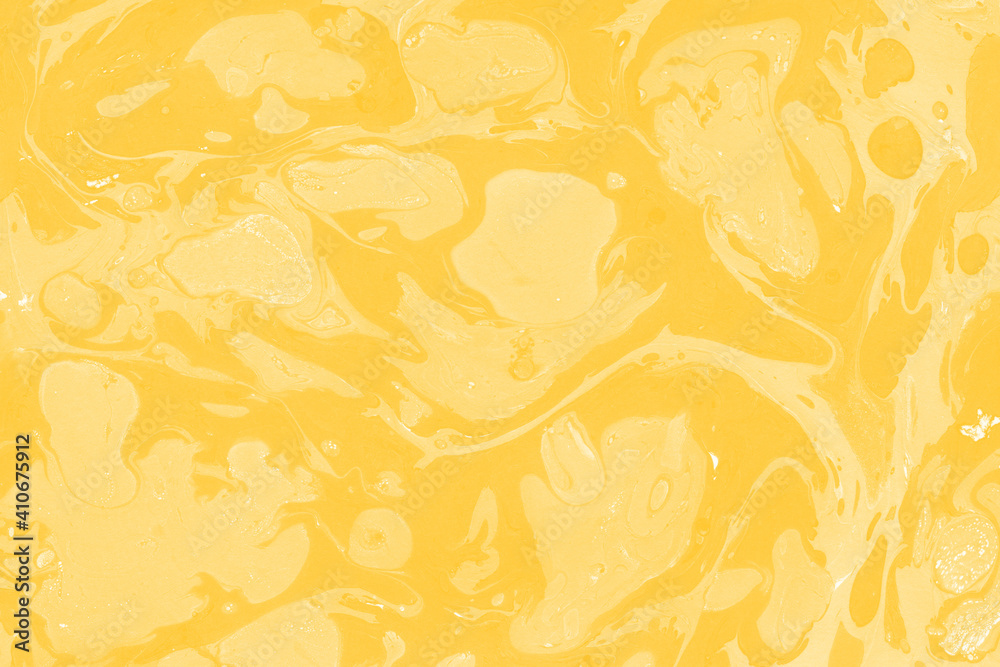 Yellow luxury marble ink texture on watercolor paper background. Marble stone image. Bath bomb effect. Psychedelic biomorphic art. Yellow luxury marble ink texture on watercolor paper background. Marble stone image. Bath bomb effect. Psychedelic biomorphic art.