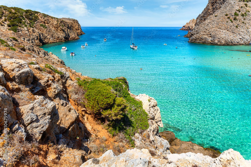 Cala Domestica, Sardinia, Italy. Beach, coastline and torquoise sea