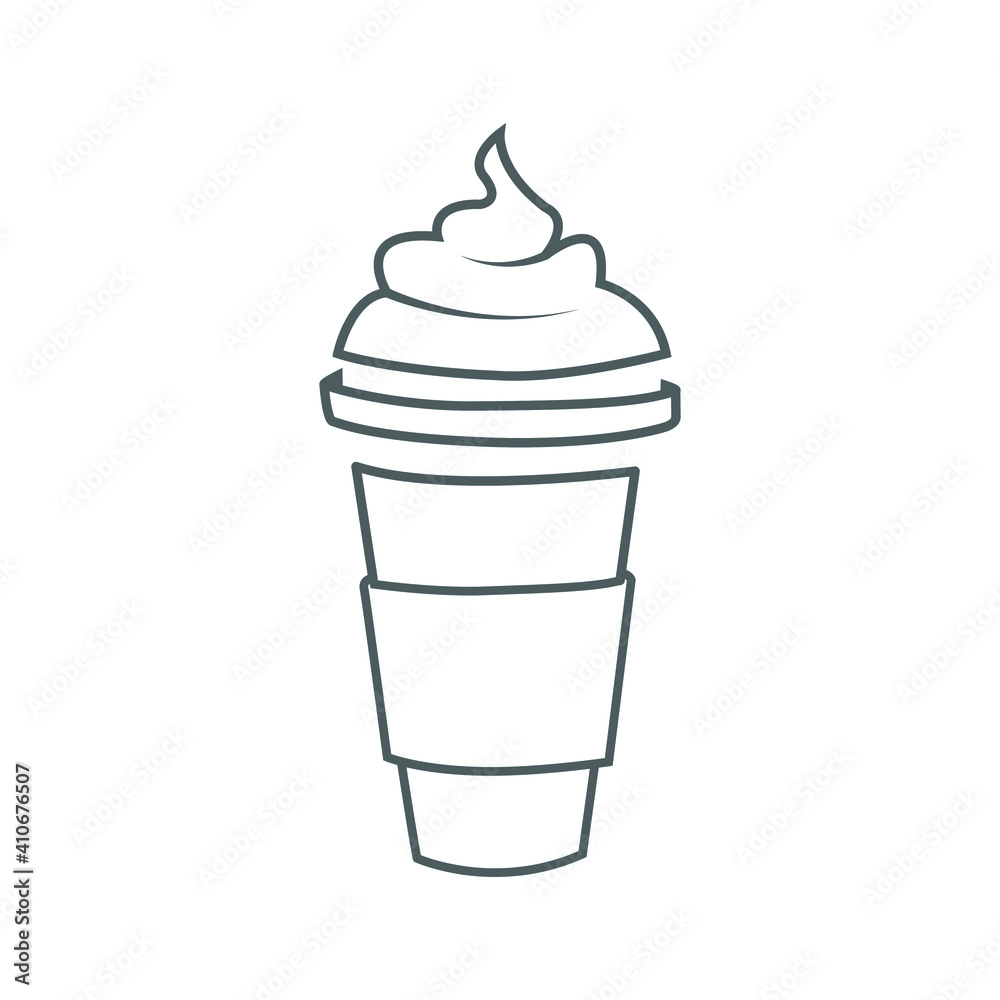Coffee theme icon, glass of tea, Ice coffee vector icon, ice coffee cup