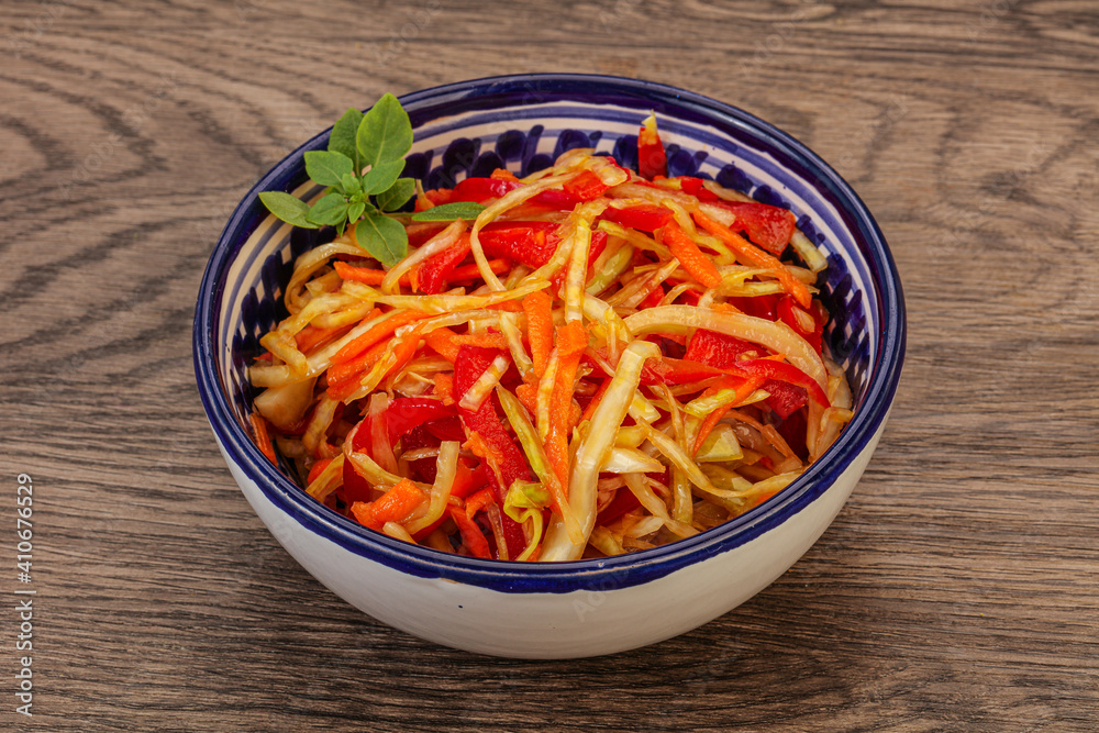 Cabbage salad with carrot and pepper Cabbage salad with carrot and pepper