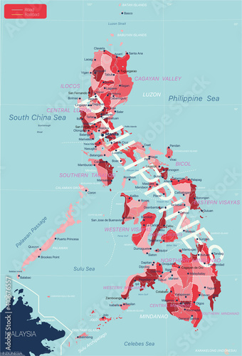 Philippines detailed editab...