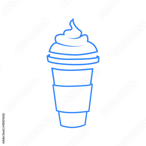 Iced coffee icon, ice cream cone