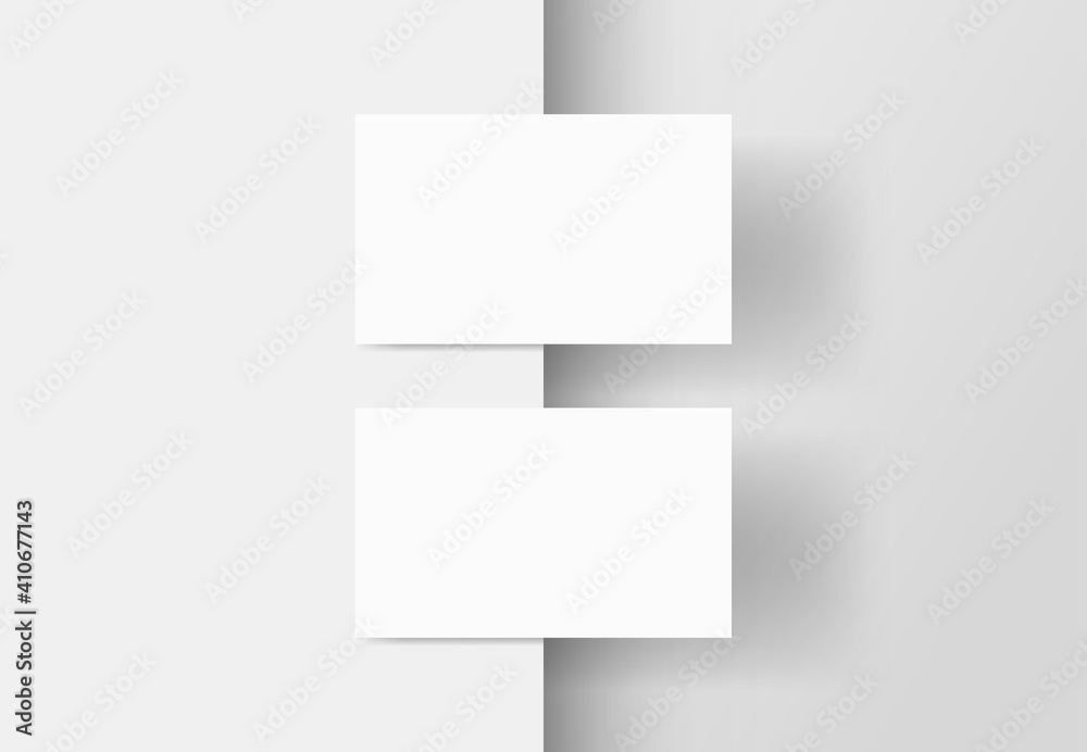 White business cards isolated on clean background, Blank business cards template, Name card design, Contact card for company, Vector illustration. White business cards isolated on clean background, Blank business cards template, Name card design, Contact card for company, Vector illustration.