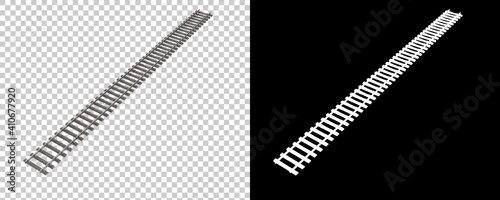 Railway isolated on background with mask. 3d rendering - illustration