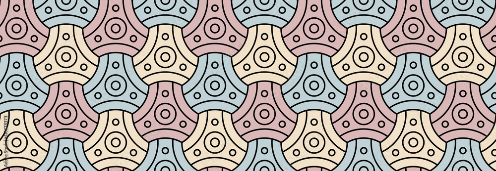Seamless pastel pattern in 60s style. Template for fabric. Tile design for bathroom and kitchen. Stylish background for postcards. Abstract decor. Fashionable color combinations. Trends. Seamless pastel pattern in 60s style. Template for fabric. Tile design for bathroom and kitchen. Stylish background for postcards. Abstract decor. Fashionable color combinations. Trends.
