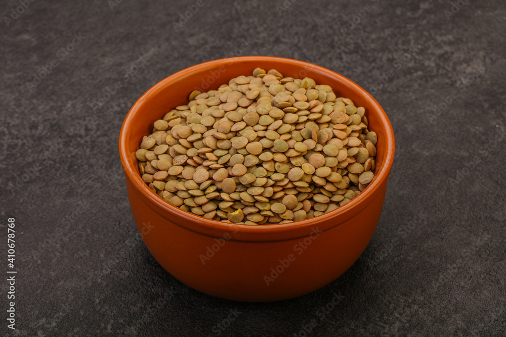 Vegan cuisine - Dry lentil heap Vegan cuisine - Dry lentil heap
